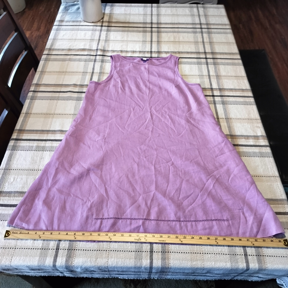 J Jill Love Linen Shift Size Lg Lavendar/Lilac Coastal Grandma Cottagecore - Picture 8 of 9